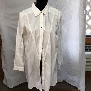 NWT Chico's Black Label Poplin Bottom Blouse